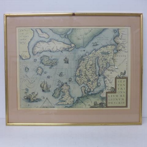 640 - Four framed and glazed maps 'Replica of the original 