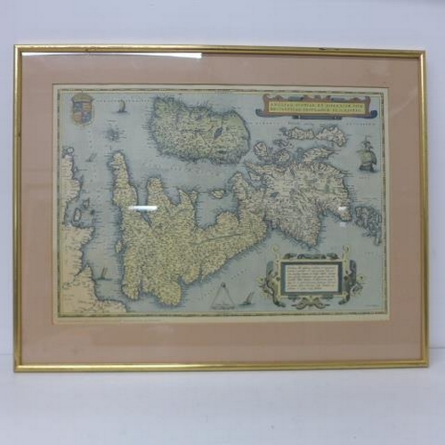 640 - Four framed and glazed maps 'Replica of the original 