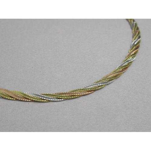 69 - A 9ct tri colour gold (hallmarked) necklace - 46cm - approx weight 14 grams