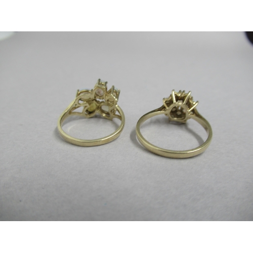 82 - Two 9ct yellow gold (hallmarked) rings with opals - ring sizes O/P & Q - approx total weight 5.5 gra... 