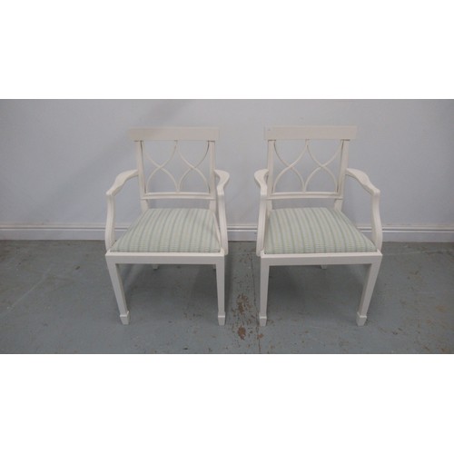 593 - A pair of Charles Barr painted armchairs