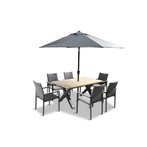 68 - LeisureGrow Venice 6 Seat Dining Set- Size: 900mm x 2230mm x 2880mm- Brand new boxed