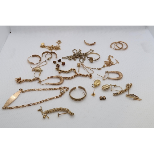 134 - Approx 9ct gold scrap jewellery - approx weight 19 grams