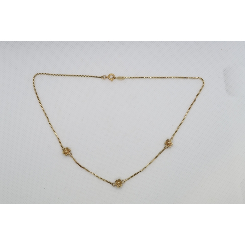 144 - A 9ct yellow gold (hallmarked) necklace - 38cm - approx weight 4.4 grams