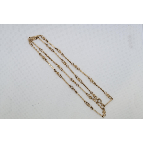 175 - A 9ct yellow gold (hallmarked) necklace chain approx 70cm - weight approx 14.6 grams