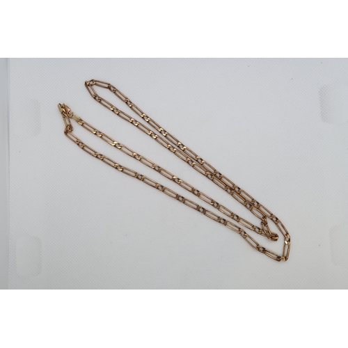 185 - A 9ct gold (hallmarked) chain, broken - 71cm - weight approx 20.2 grams