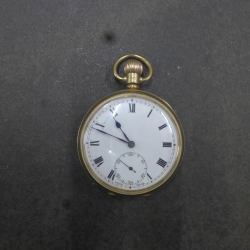 250 - A 9ct (hallmarked) yellow gold double cased open face pocket watch - case approx 5cm - approx weight... 