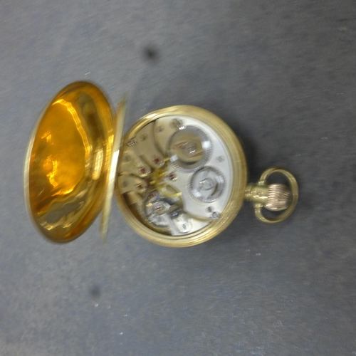 250 - A 9ct (hallmarked) yellow gold double cased open face pocket watch - case approx 5cm - approx weight... 