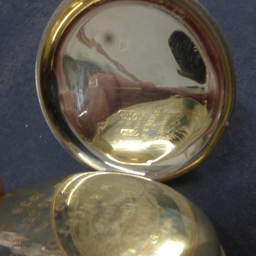 250 - A 9ct (hallmarked) yellow gold double cased open face pocket watch - case approx 5cm - approx weight... 