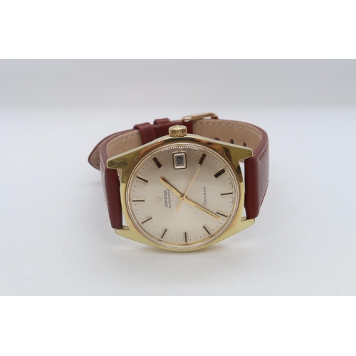 266 - An Omega Geneve, approx 1968, ref 166.041 with a Hirsch strap and another strap - working in the sal... 