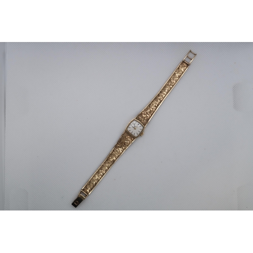 269 - A ladies Omega 9ct yellow gold bracelet watch - square case approx 15mm - approx 18cm length - appro... 