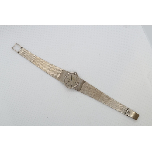 269A - An Omega Geneve ladies 9ct white gold (hallmarked) bracelet watch - oval case approx 23mm x 20mm - a... 