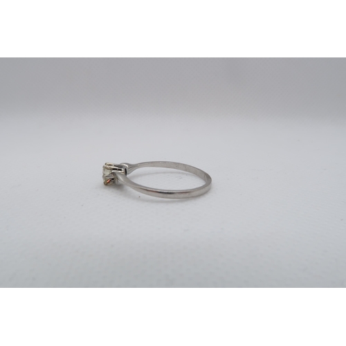 27 - A platinum (hallmarked) diamond solitaire ring, the round brilliant cut diamond approx 0.25ct - ring... 