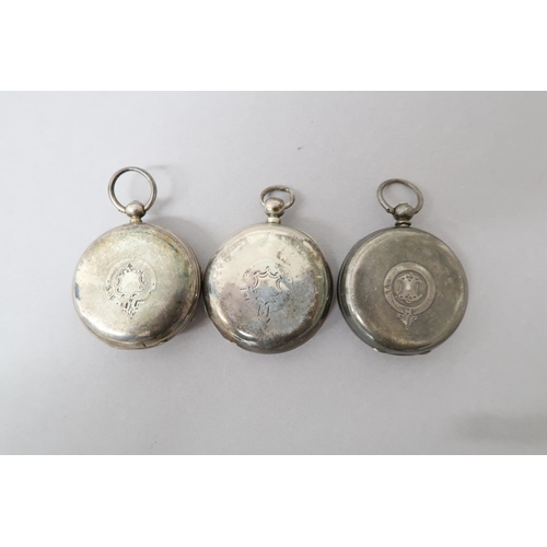 278 - Three silver cased pocket watches including Benson & Waltham