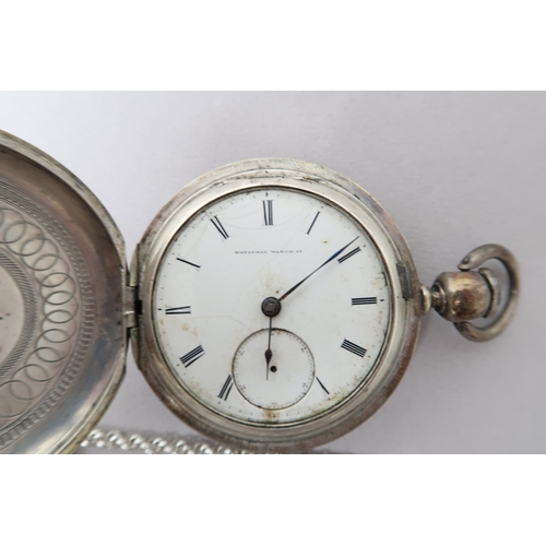 279 - A silver cased full hunter pocket watch - 6cm - together with a silver cased half hunter fob watch o... 