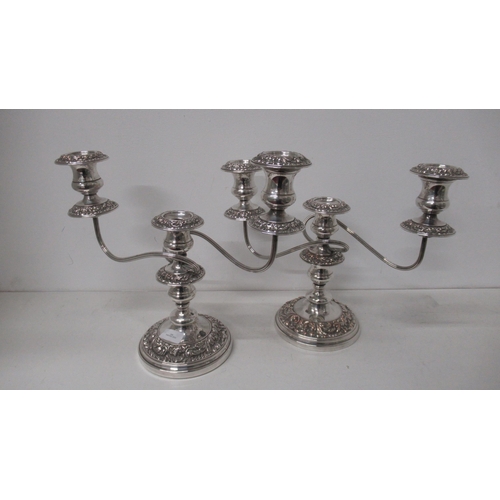 289 - A pair of Sheffield plate candelabra