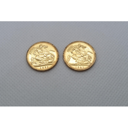 334 - Two gold half sovereigns - 1895 and 1897