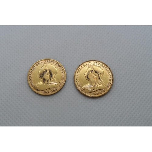 334 - Two gold half sovereigns - 1895 and 1897