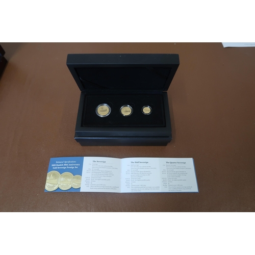 335 - Hatton's of London 2020 three gold proof coin set - Full sovereign, half sovereign and quarter sover... 