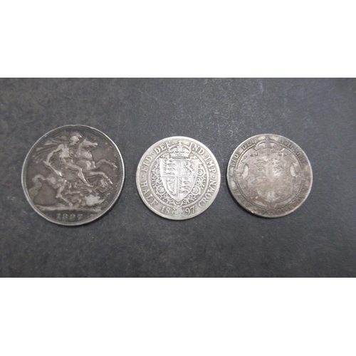 338 - An 1897 silver Crown and half Crown together with a 1903 silver half Crown