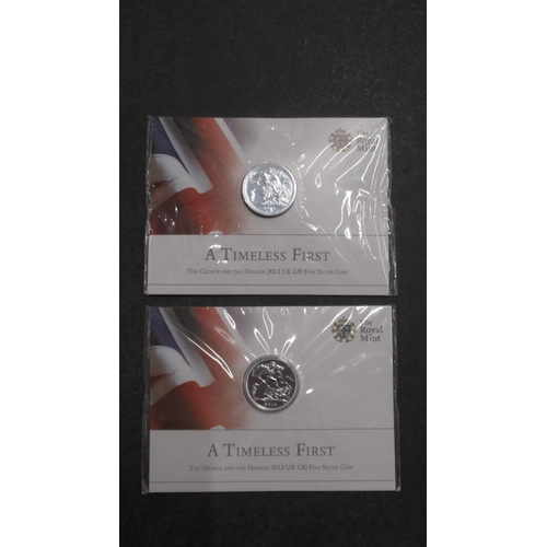 339 - Two Royal Mint 2013 silver proof £1 coins