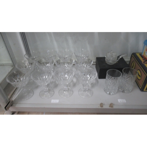 371 - A quantity of cut glass including Webb & Bohemia