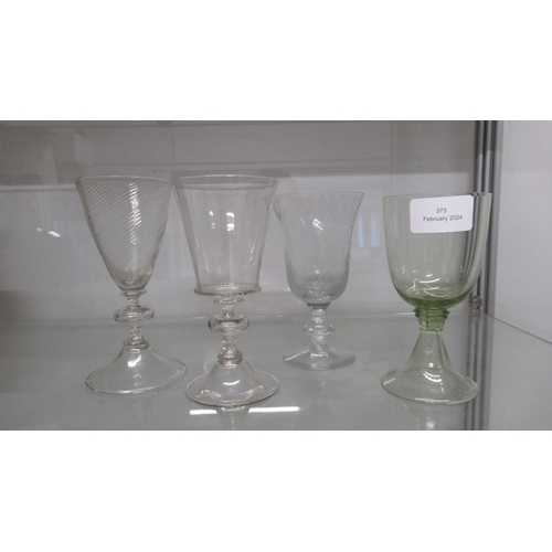 373 - Four 18th century drinking glasses - 13.5cm x 15.5cm