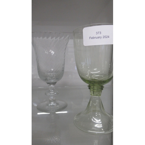 373 - Four 18th century drinking glasses - 13.5cm x 15.5cm