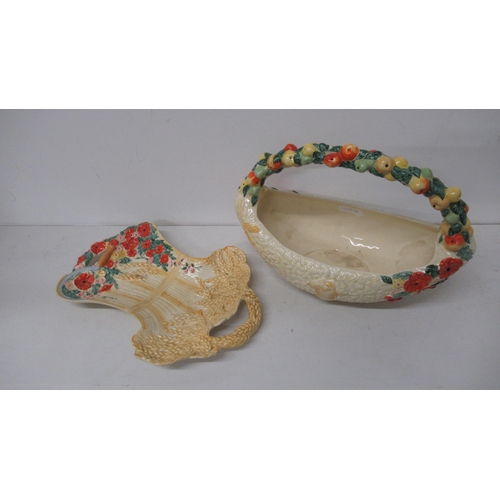 376 - A Clarice Cliff Celtic Harvest basket 33cm and dish 32cm - both in good overall condition