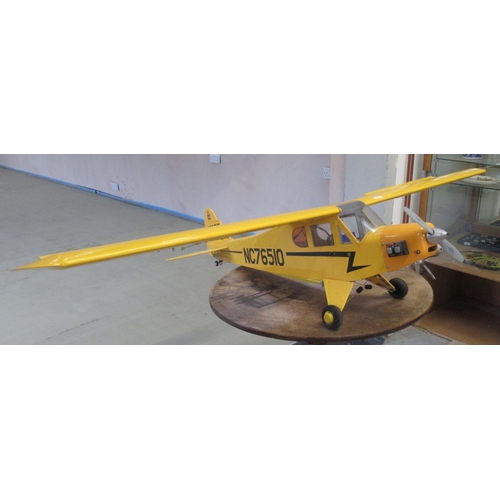 456 - A Flying Scale Model Piper Cub aeroplane, wingspan 185cm - Length approx 120cm