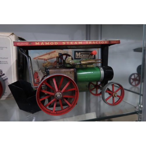 458 - Two Mamod steam engines with boxes and one boxed steam roller