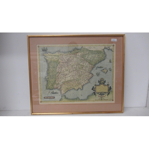 488 - Three framed and glazed maps - Replica of the original 'Theatum Obbis Terrarum' Anno 1570 by Orteliu... 