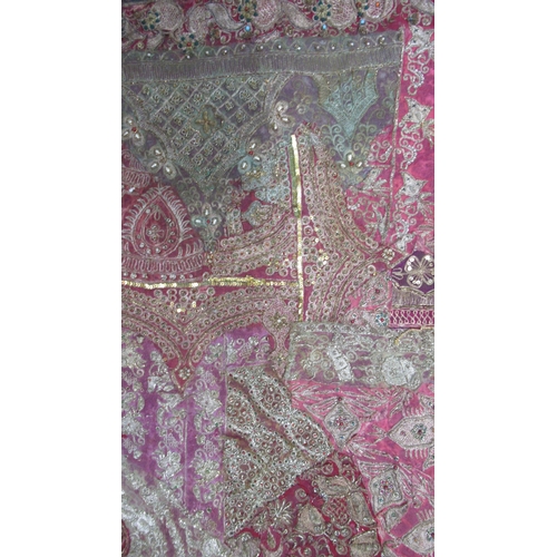 494 - A Rajasthani silk embroidered wall hanging - 149cm x 101cm