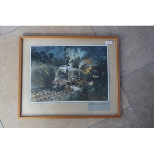 478 - Two Terence Cuneo prints - 'Night Express' and 'Memories of Willesden Junction' 39cm x 28cm together... 