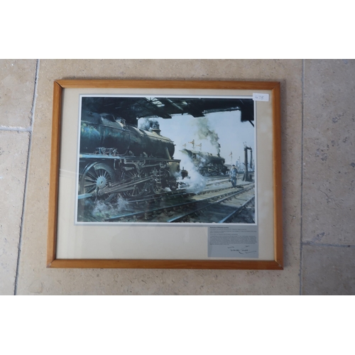 478 - Two Terence Cuneo prints - 'Night Express' and 'Memories of Willesden Junction' 39cm x 28cm together... 