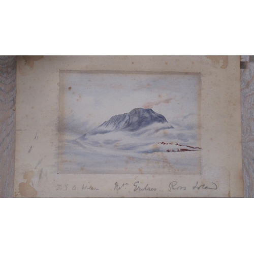 490 - Dr Edward Adrian Wilson - A watercolour on paper 'Mt Erebus, Ross Island' signed - Wilson was a memb... 