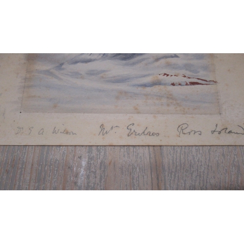 490 - Dr Edward Adrian Wilson - A watercolour on paper 'Mt Erebus, Ross Island' signed - Wilson was a memb... 