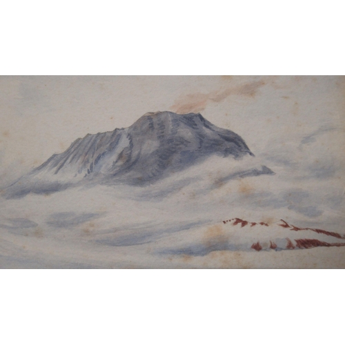 490 - Dr Edward Adrian Wilson - A watercolour on paper 'Mt Erebus, Ross Island' signed - Wilson was a memb... 