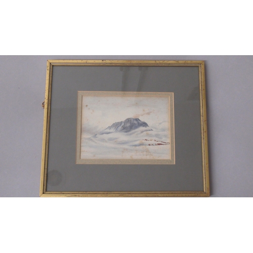 490 - Dr Edward Adrian Wilson - A watercolour on paper 'Mt Erebus, Ross Island' signed - Wilson was a memb... 