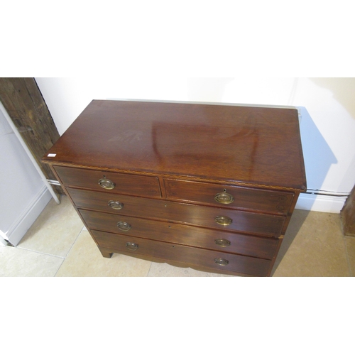 508 - A Georgian mahogany five drawer chest of drawers - Width 110cm x Height 91cm x Depth 52cm