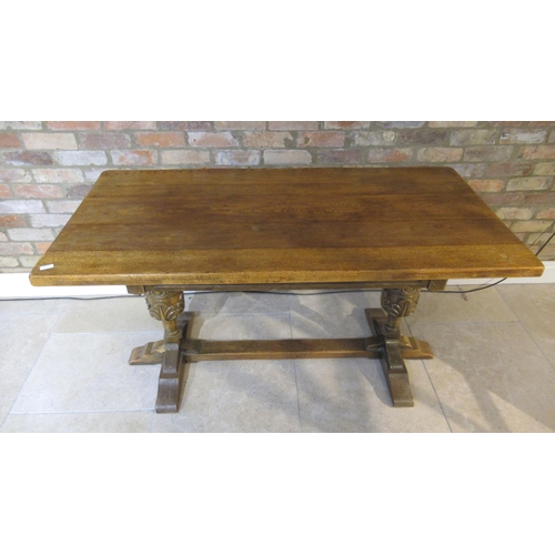 509 - A 1940's oak dining table - 152cm x 75cm - in good condition