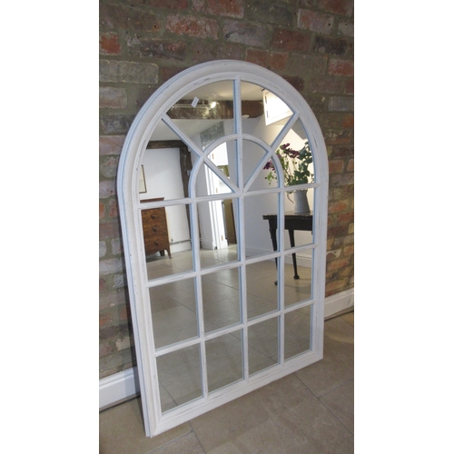 511 - A white painted arch top mirror - 150cm x 100cm