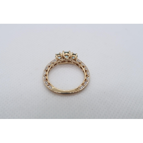 81 - A 14ct yellow gold (hallmarked) ring with Zircon - ring size Q/R - weight approx 3.4 grams