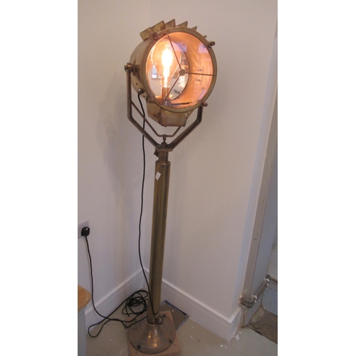 363 - A brass industrial lamp in working order recently re wired but needs testing before use - Height 176... 