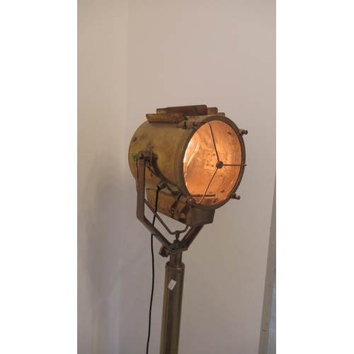 363 - A brass industrial lamp in working order recently re wired but needs testing before use - Height 176... 