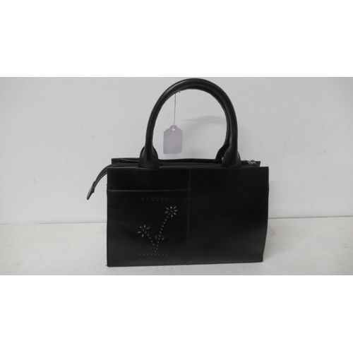 378 - A black Radley hand bag approx 28cm wide x 20cm high not including handle - comes with original Radl... 