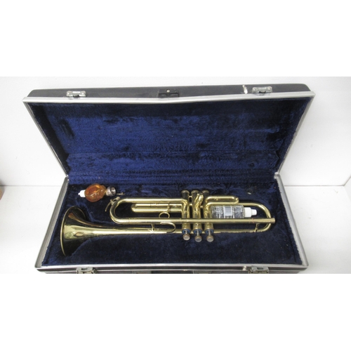 392 - An Amati Kraslice trumpet - in case