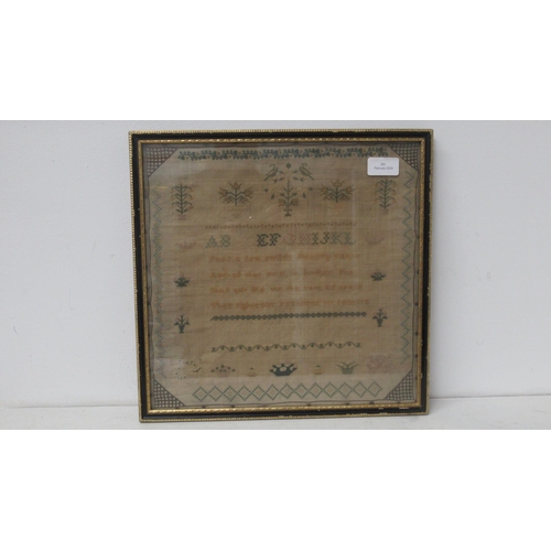 393 - Four framed and glazed samplers - two dated 1830 - largest 33cm x 33cm