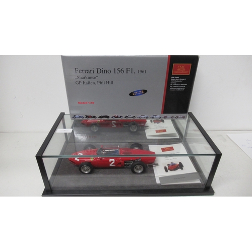 469 - A Ferrari Dino 156 CMC model, boxed, certificates and glass case - in very good condition