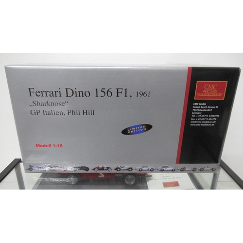 469 - A Ferrari Dino 156 CMC model, boxed, certificates and glass case - in very good condition